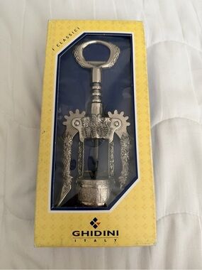 Ghidini Italy Silver Winged Corkscrew Bottle Opener